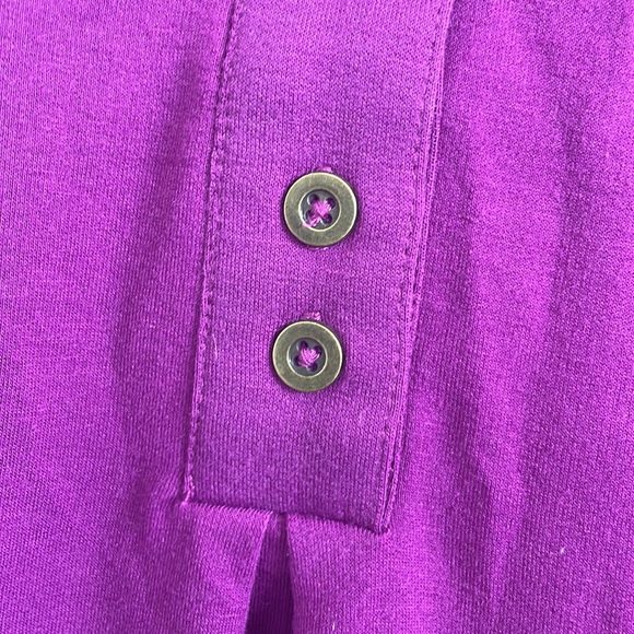 SOFT SURROUNDINGS pretty magenta pink 1/2 button front popover knit blouse - Picture 3 of 9